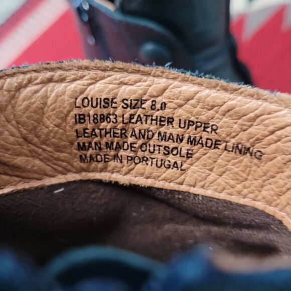 MIZ MOOZ Louise Ocean Blue Leather Ankle Booties Sz 8 Witchy Steampunk Pirate - Picture 8 of 9